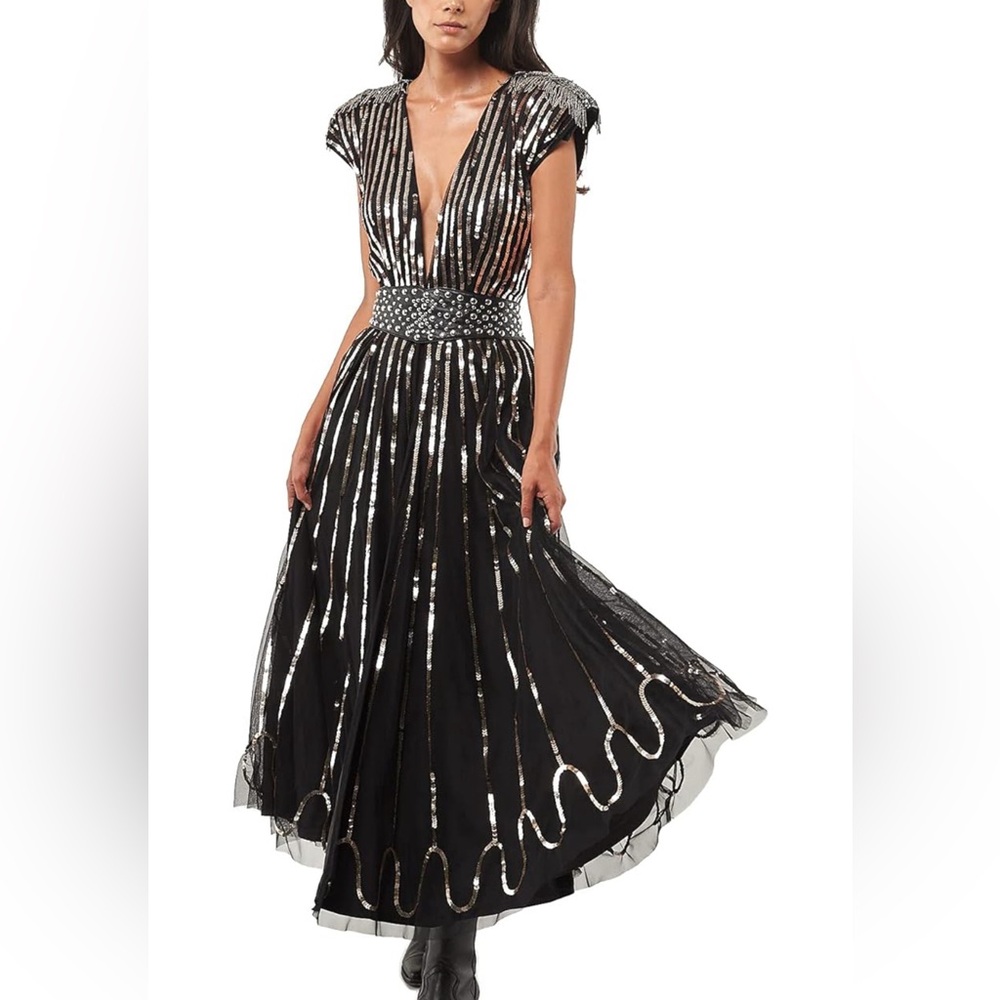 Seta Women's Sarkisian Sequin V-Neck Dress